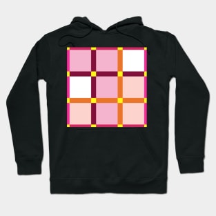 Window check pattern in pink and orange Hoodie